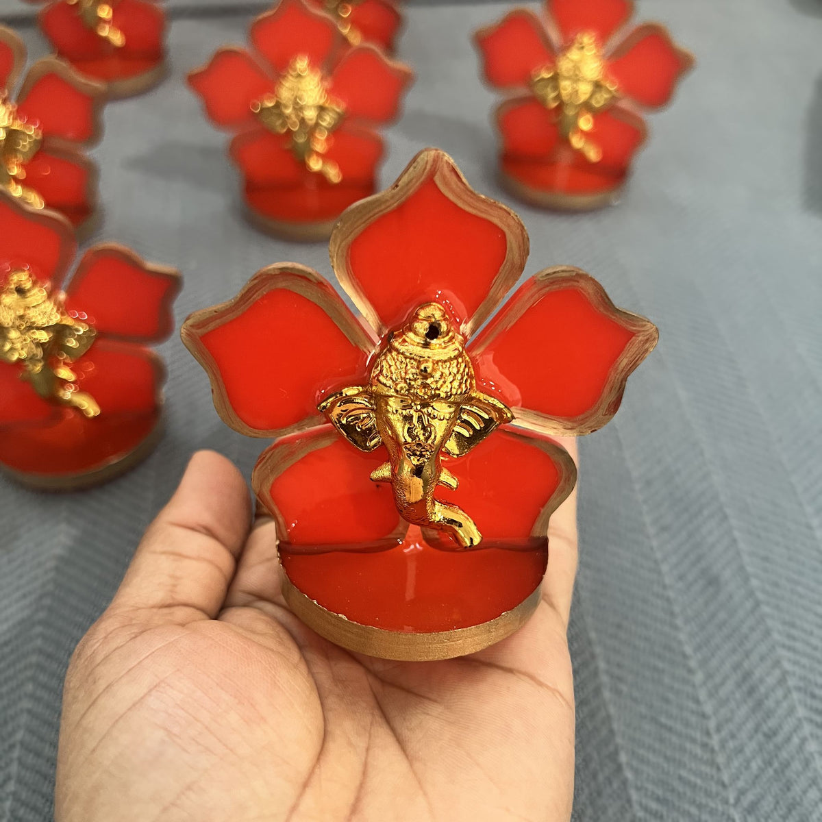 Ganesha Car Dashboard Idol Set of 10 - Return Gifts in Potli Bags