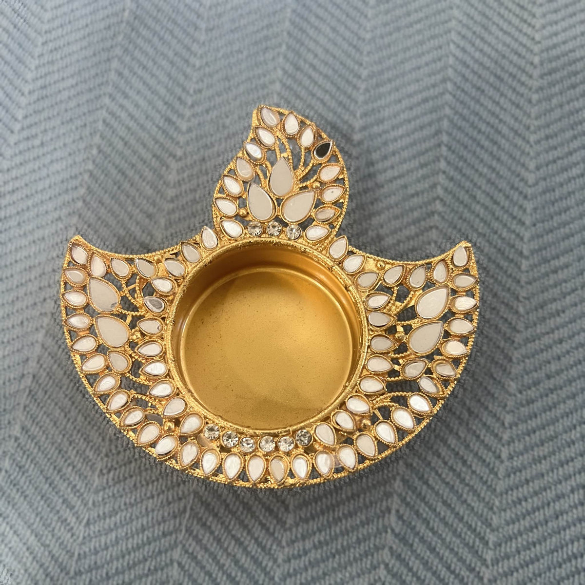 Mirror Diya Set of 10 - Gold Sunflower, Paisley, Kalash or Deep