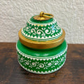 Wooden Kumkum Box - 4-Inch Hand-Painted Tikka Box, 3 Colours