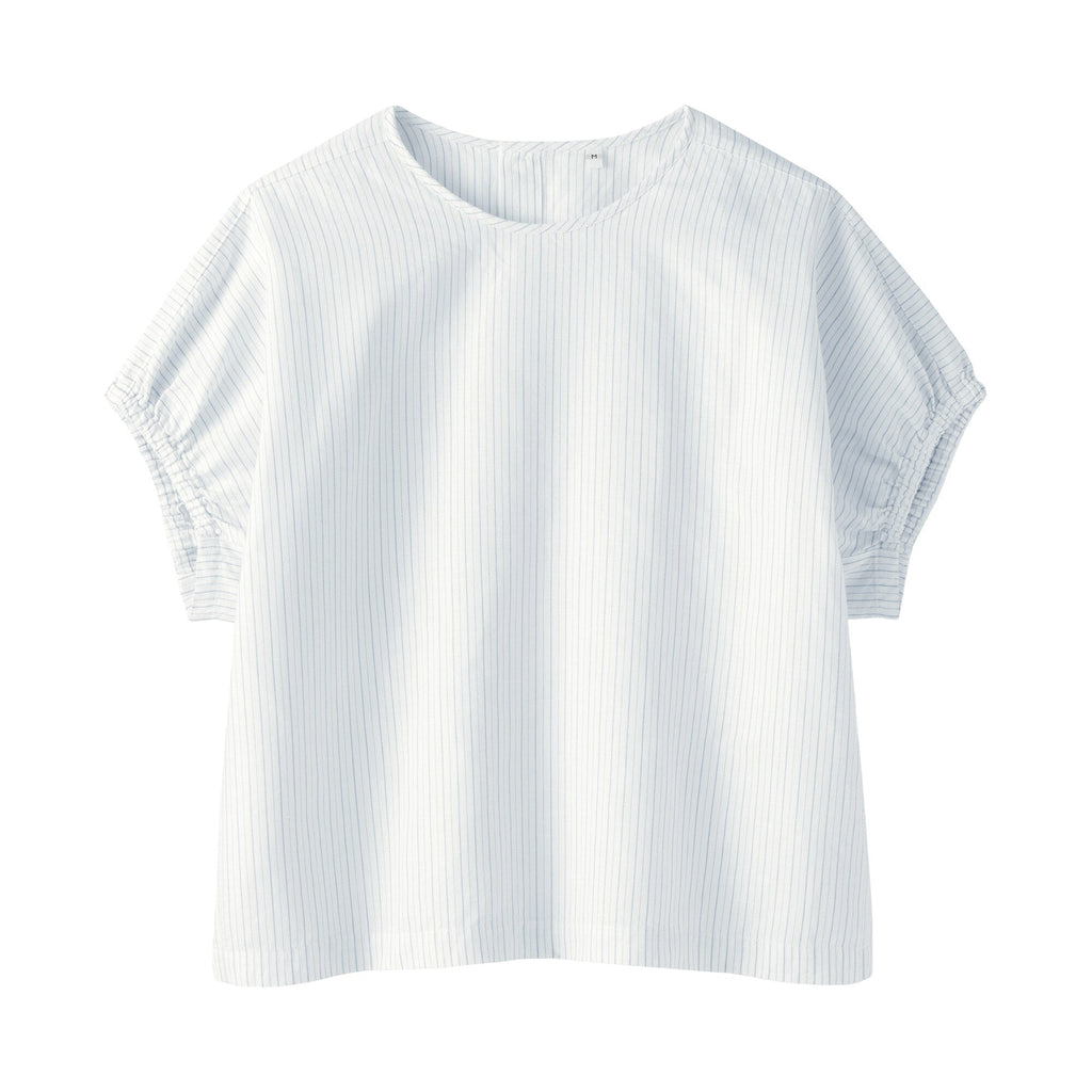 Hemp Cotton Gather Sleeve Blouse
