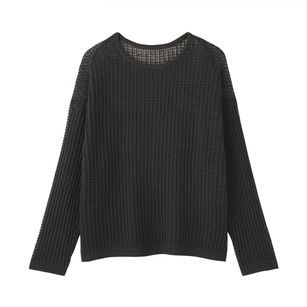 Linen Blend Mesh Wide Sweater