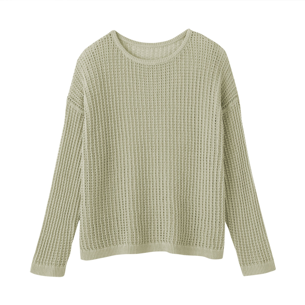 Linen Blend Mesh Wide Sweater