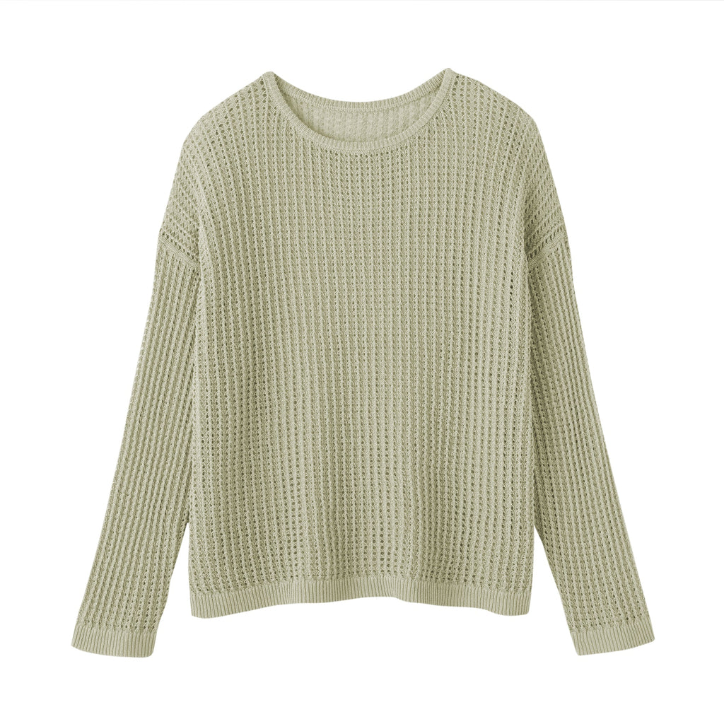 Linen Blend Mesh Wide Sweater