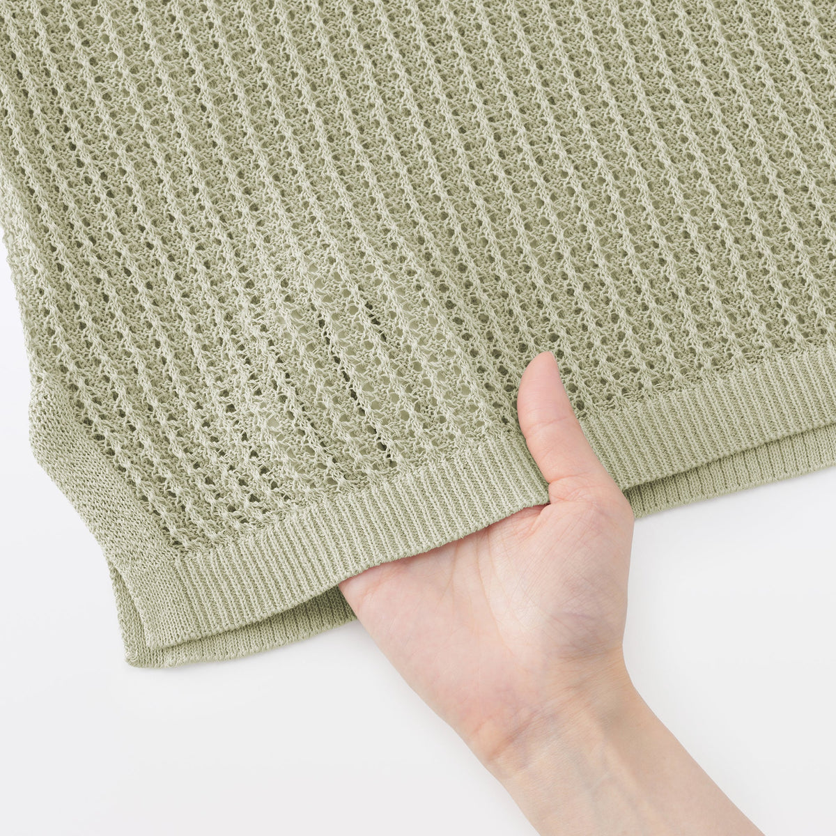 Linen Blend Mesh Wide Sweater