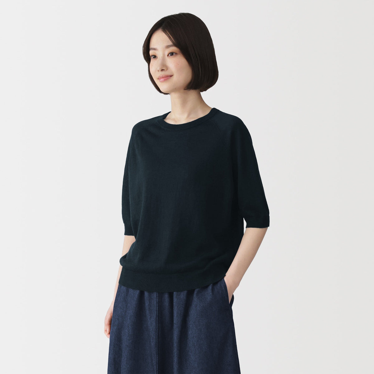 Linen Half Sleeve Sweater