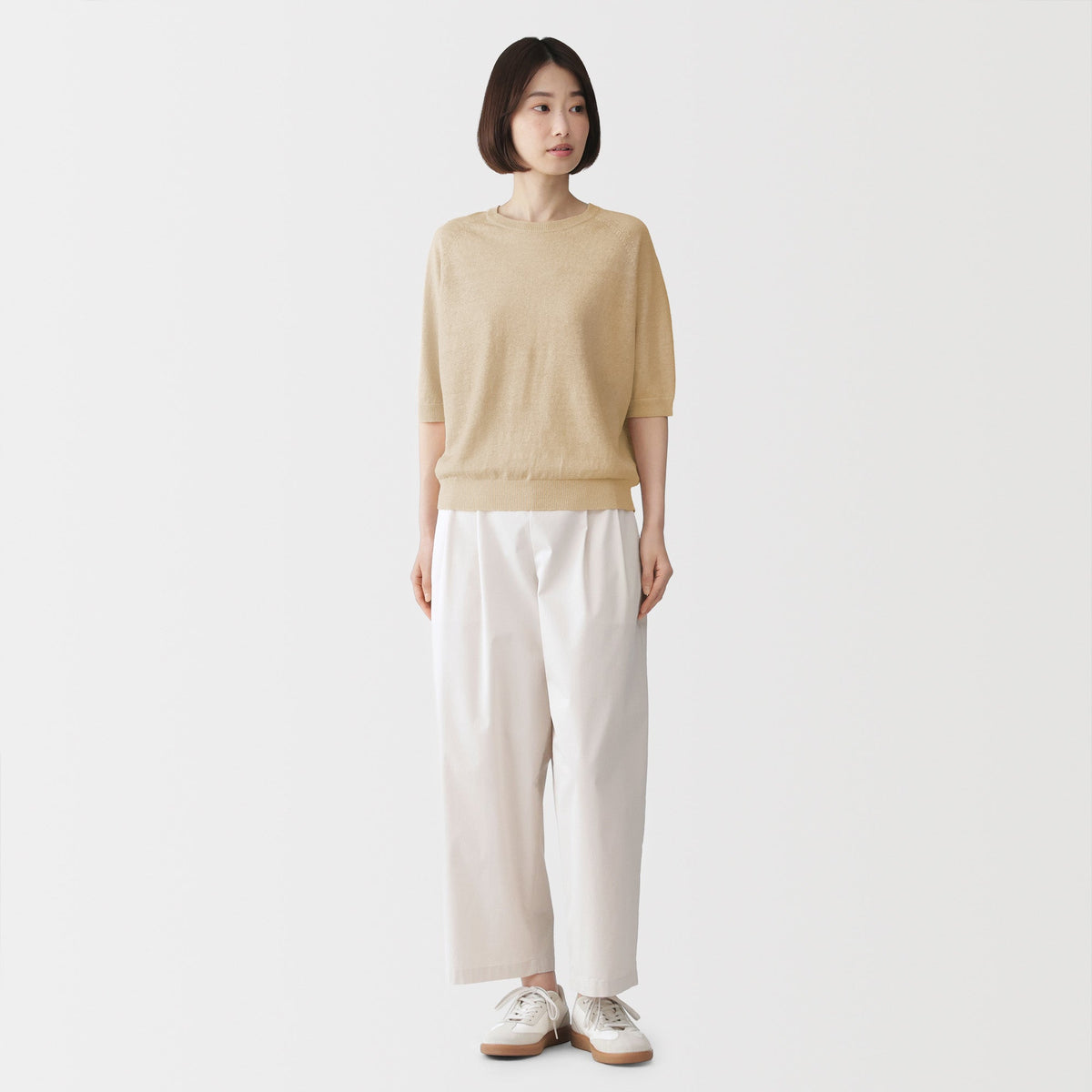 Linen Half Sleeve Sweater