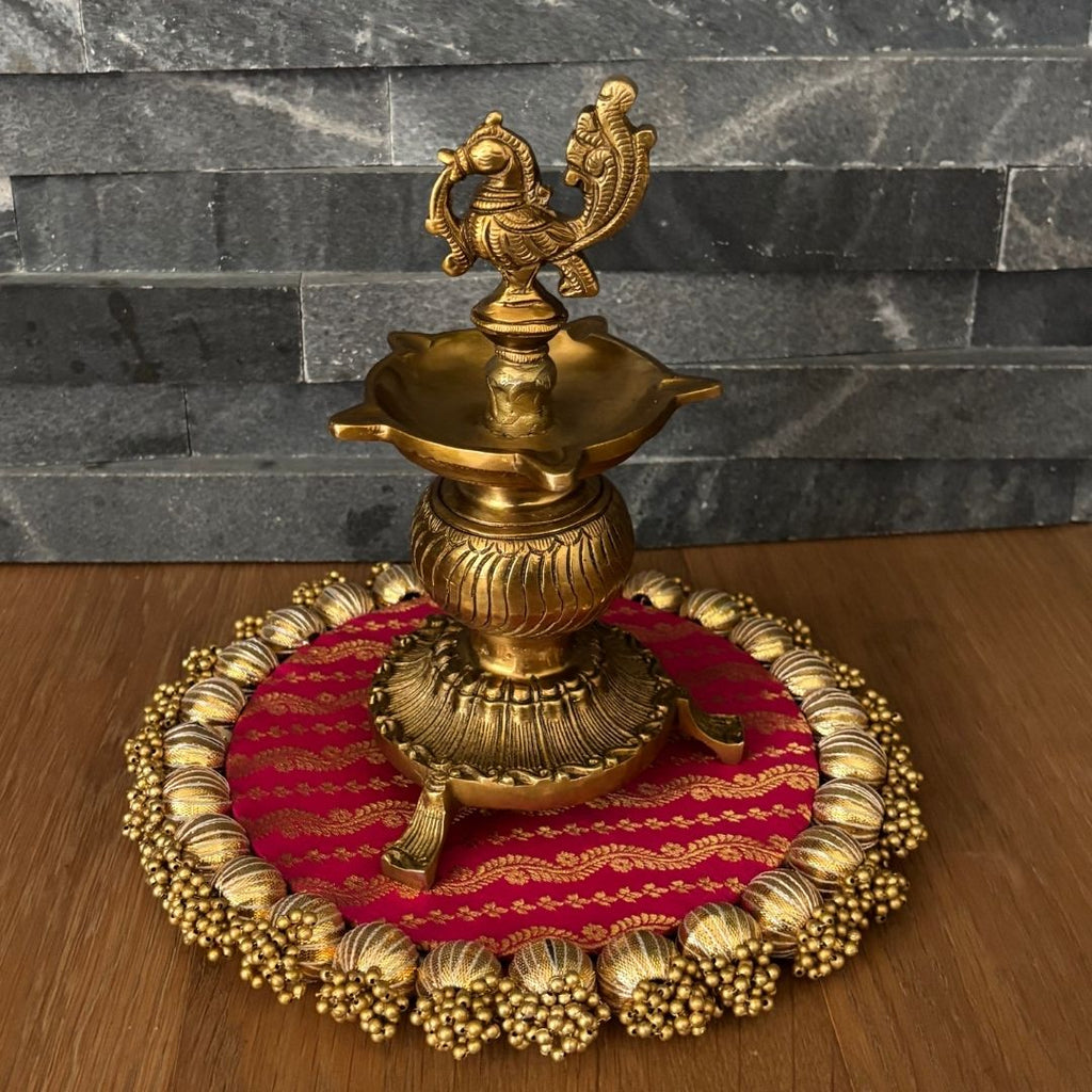 Annam Bird Brass Diya - 8.5in Kuthu Vilakku Oil Lamp