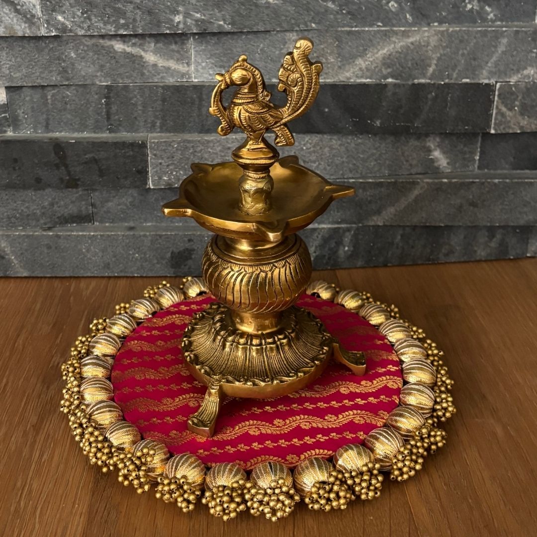 Annam Bird Brass Diya - 8.5in Kuthu Vilakku Oil Lamp