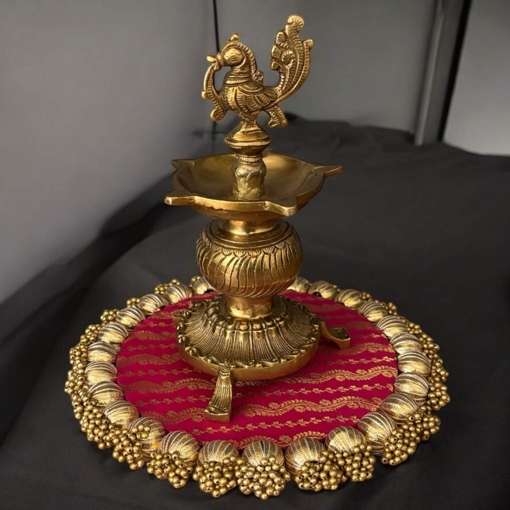 Annam Bird Brass Diya - 8.5in Kuthu Vilakku Oil Lamp