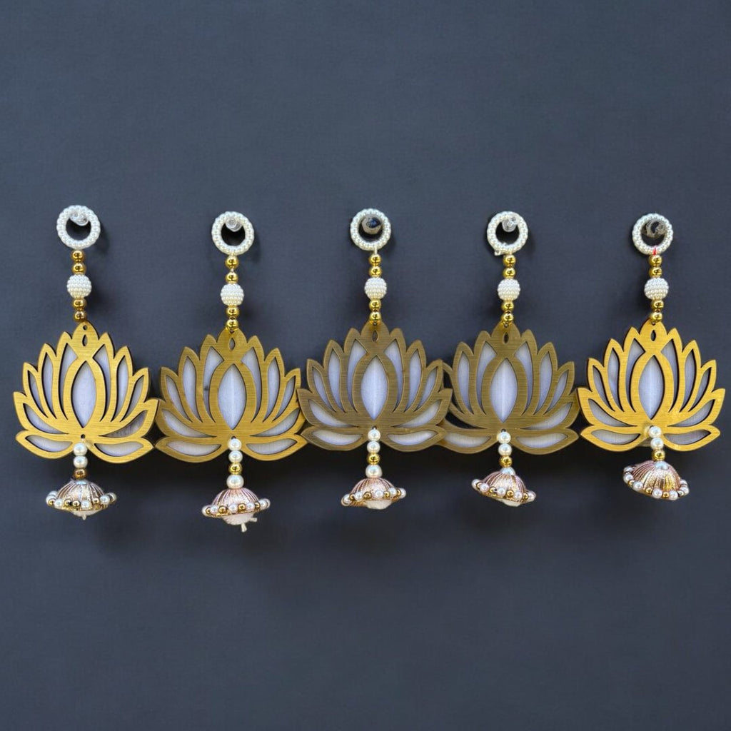 Lotus Dangler Strings Set of 10 - 8in MDF Pearl Hangings