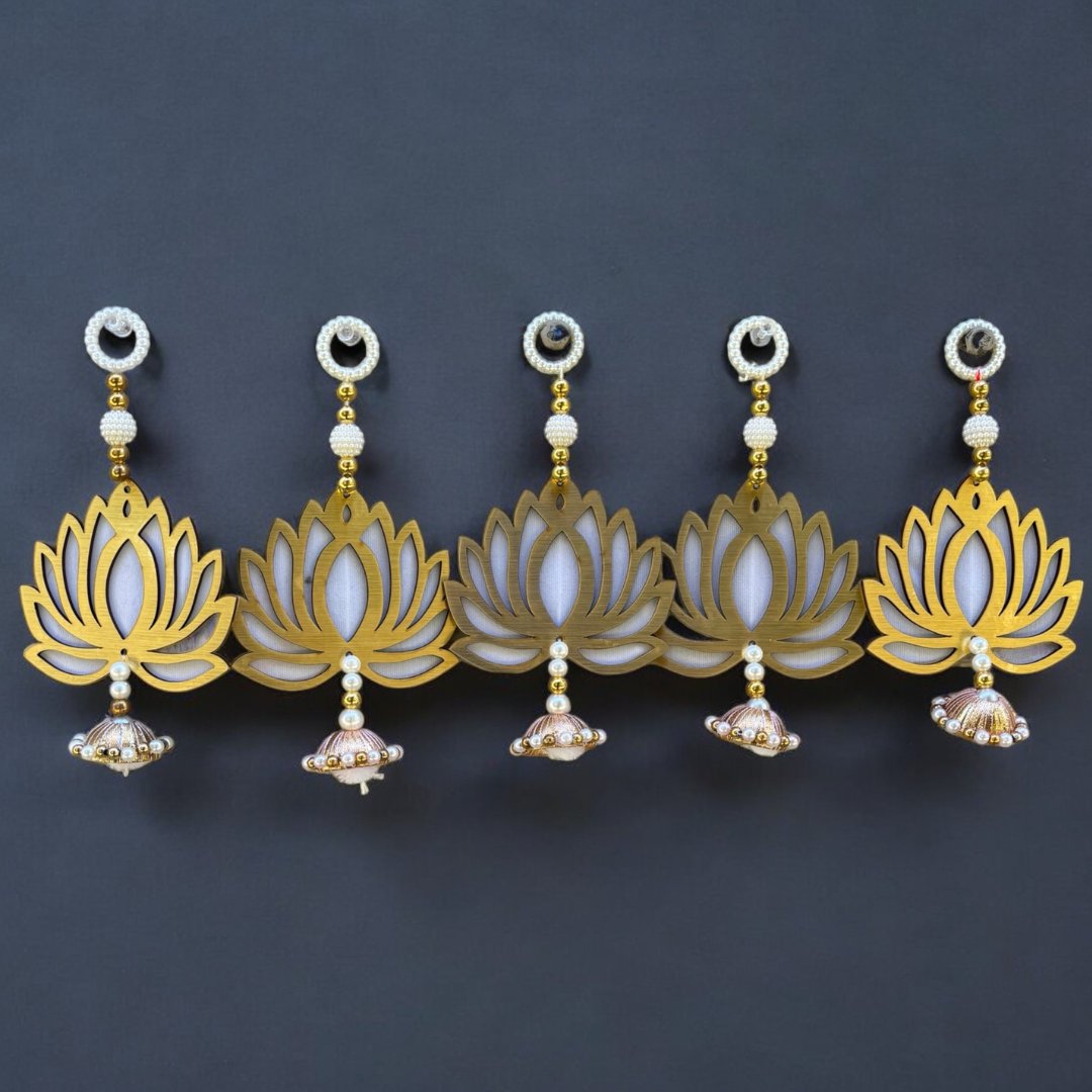 Lotus Dangler Strings Set of 10 - 8in MDF Pearl Hangings