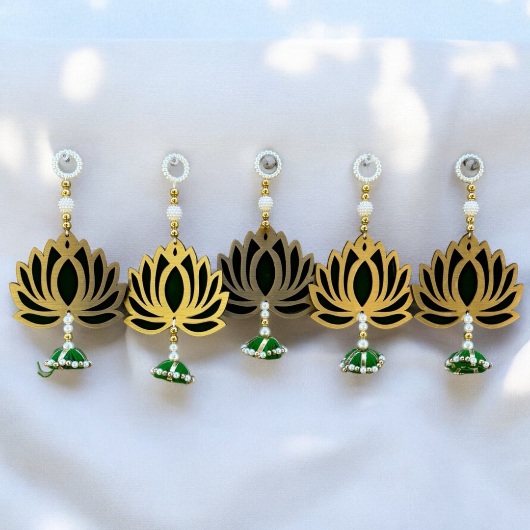 Lotus Dangler Strings Set of 10 - 8in MDF Pearl Hangings
