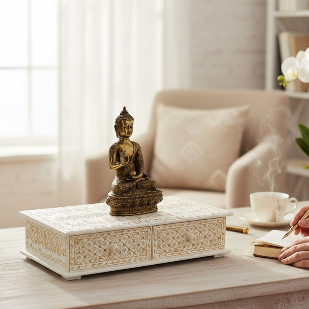 Pooja Bajot with Two Storage Drawers