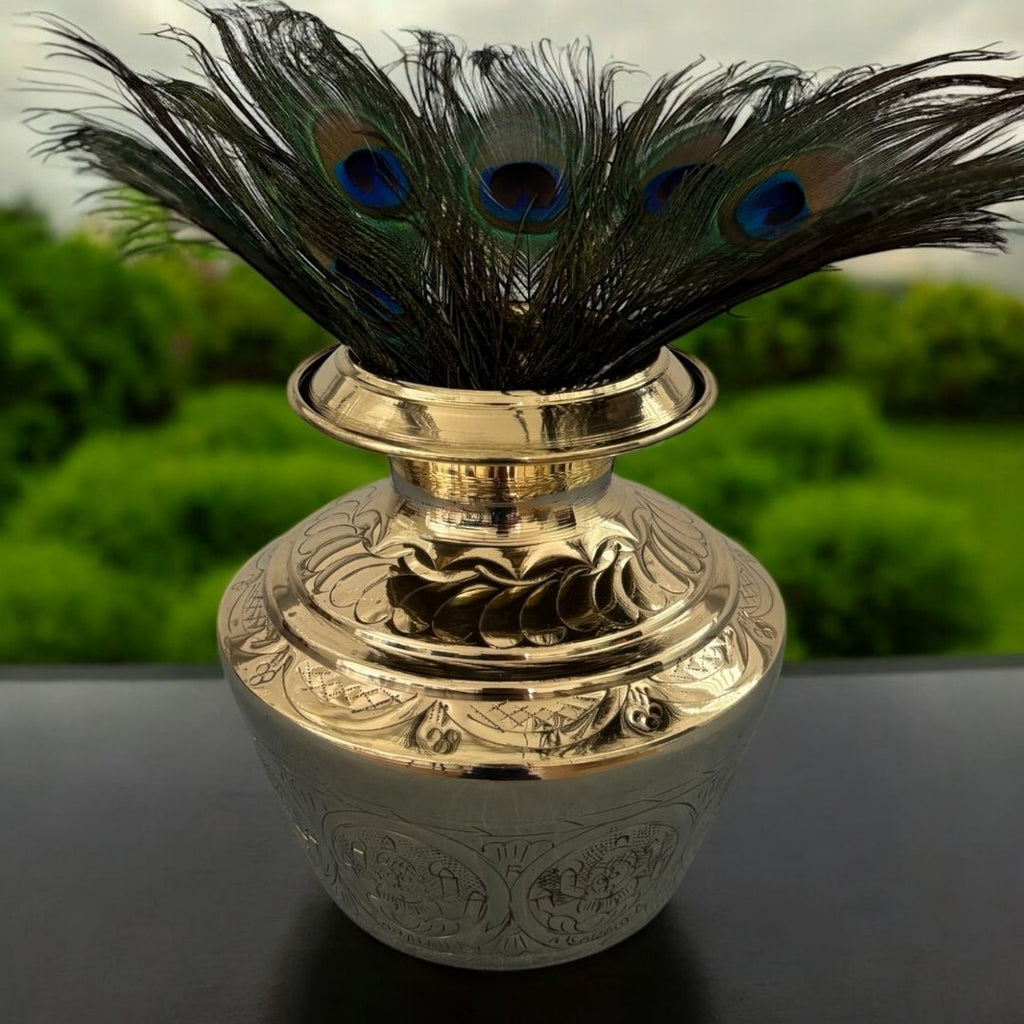 8-Inches Brass Ashtalakshmi Kalash