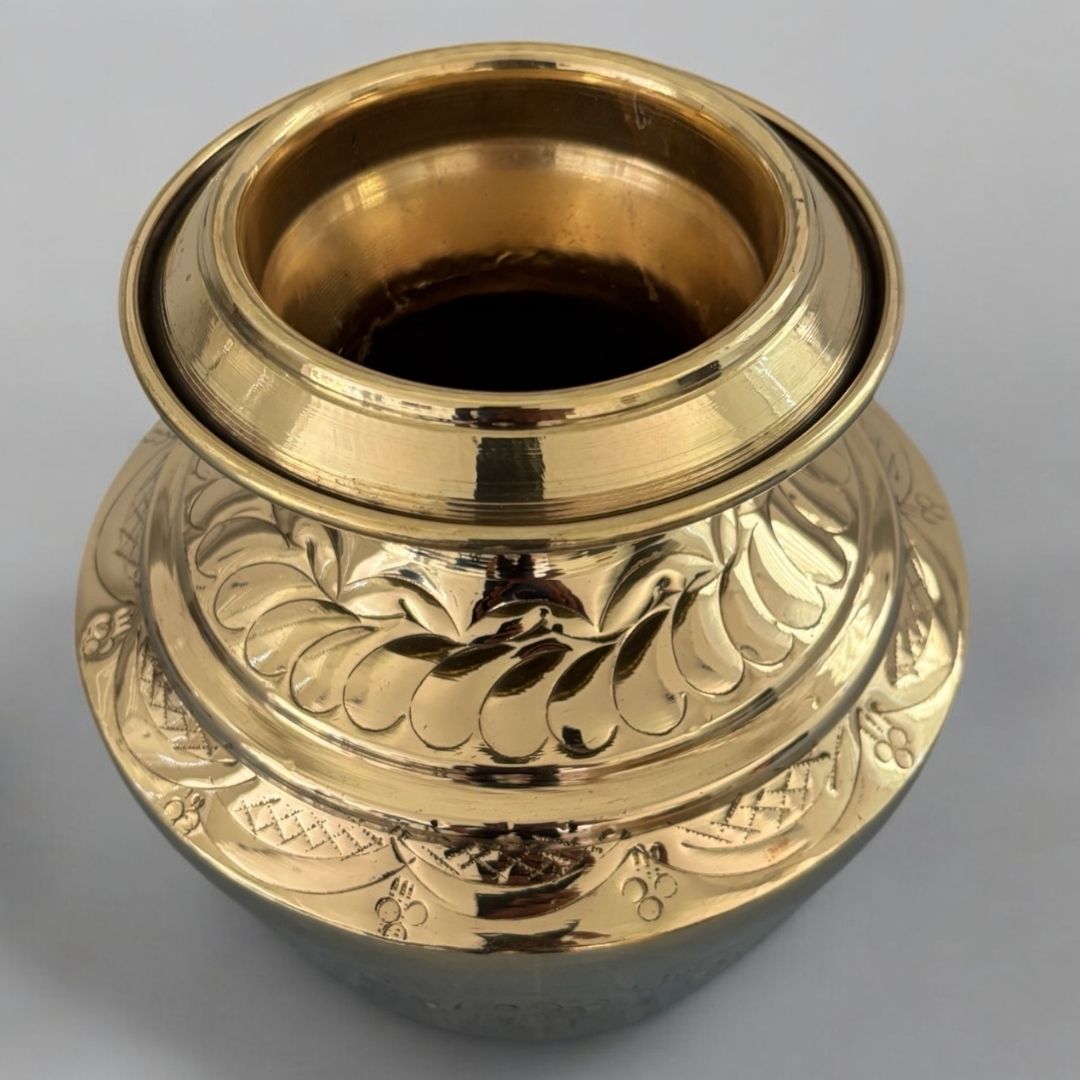 8-Inches Brass Ashtalakshmi Kalash
