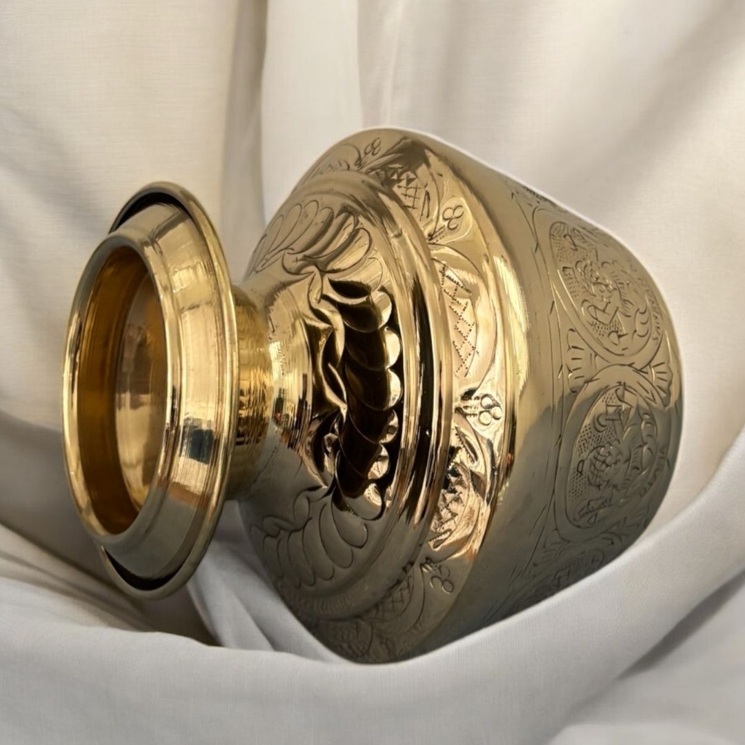 8-Inches Brass Ashtalakshmi Kalash