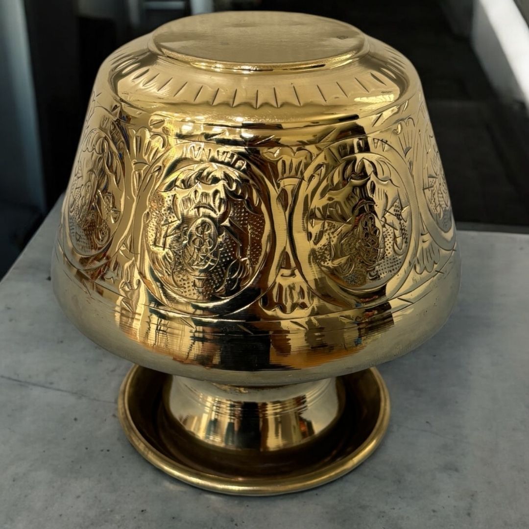 8-Inches Brass Ashtalakshmi Kalash