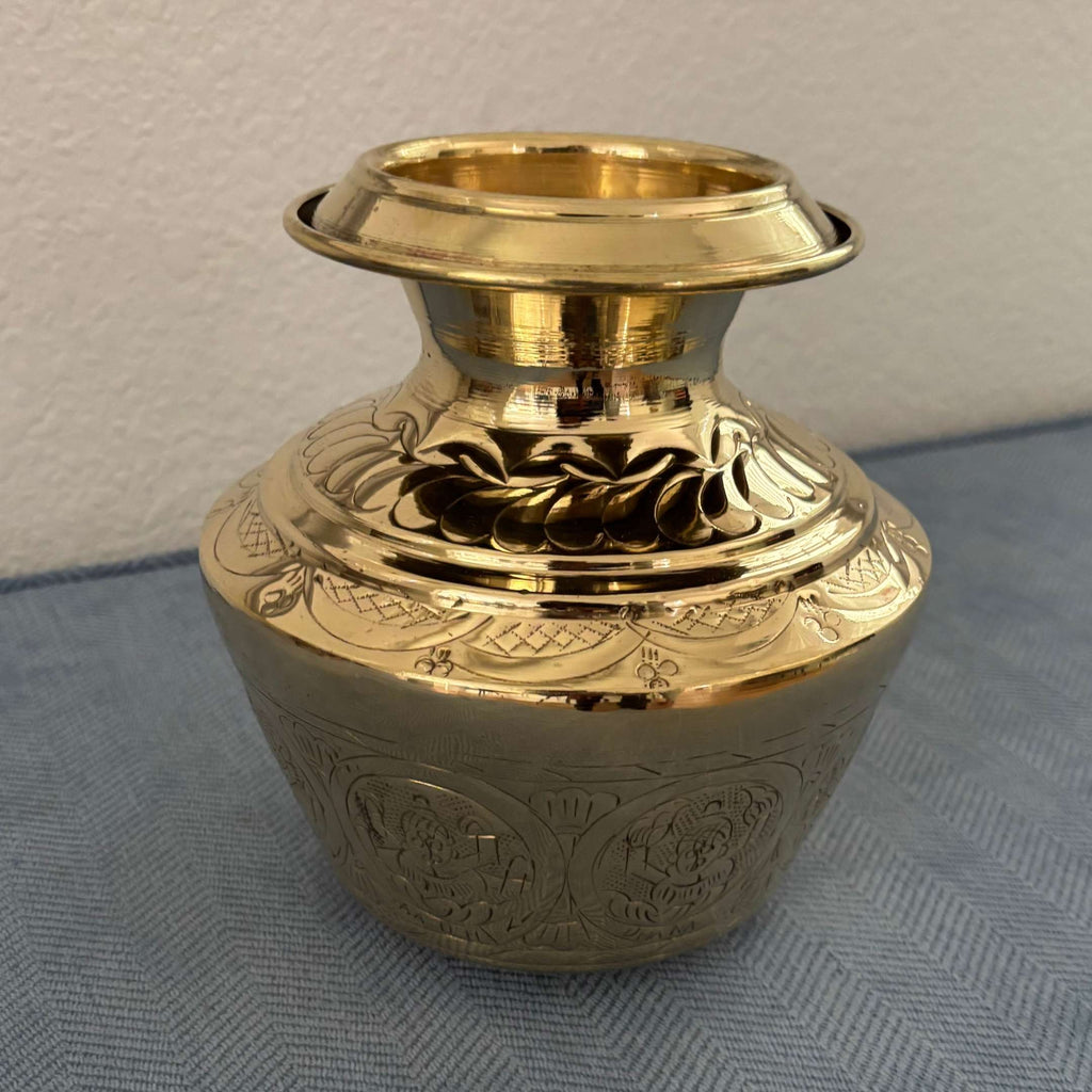 8-Inches Brass Ashtalakshmi Kalash