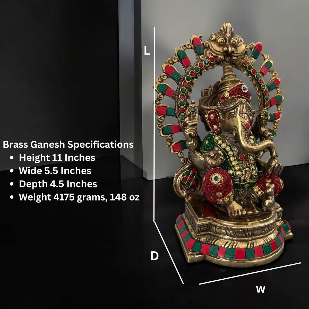 Brass Ganesha Statue – Large Handcrafted Ganesh Idol in 3 Designs