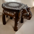 Elephant Stool Side Table - Dark Brown Wood, 4 Designs