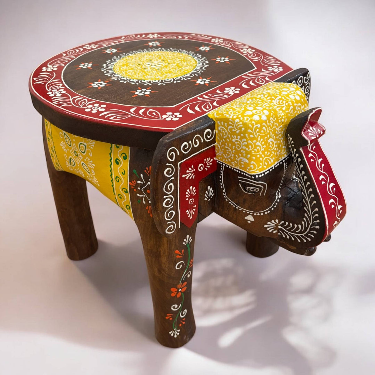 Elephant Stool Side Table - Dark Brown Wood, 4 Designs