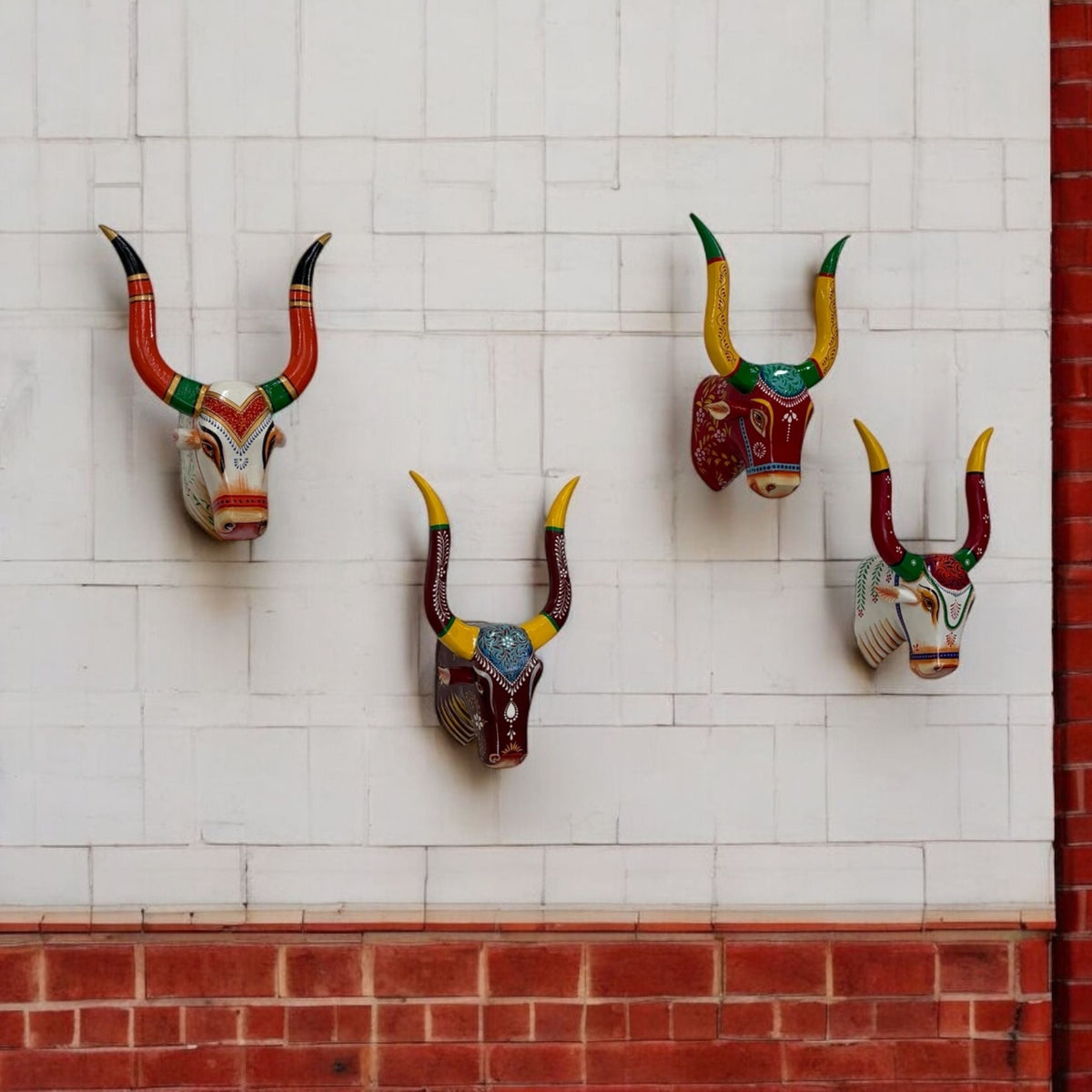 Hand-Carved Wooden Bull Head Wall Art – Farmhouse Longhorn