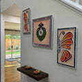 Butterfly & Peacock Lippan Wall Art Set - 3 Mirror Panels