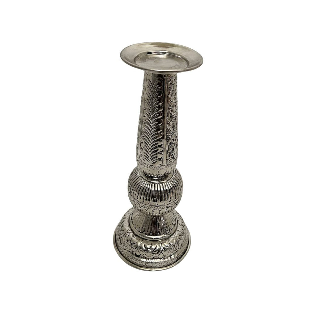 12-Inches Candle Holder Set | Antique Silver