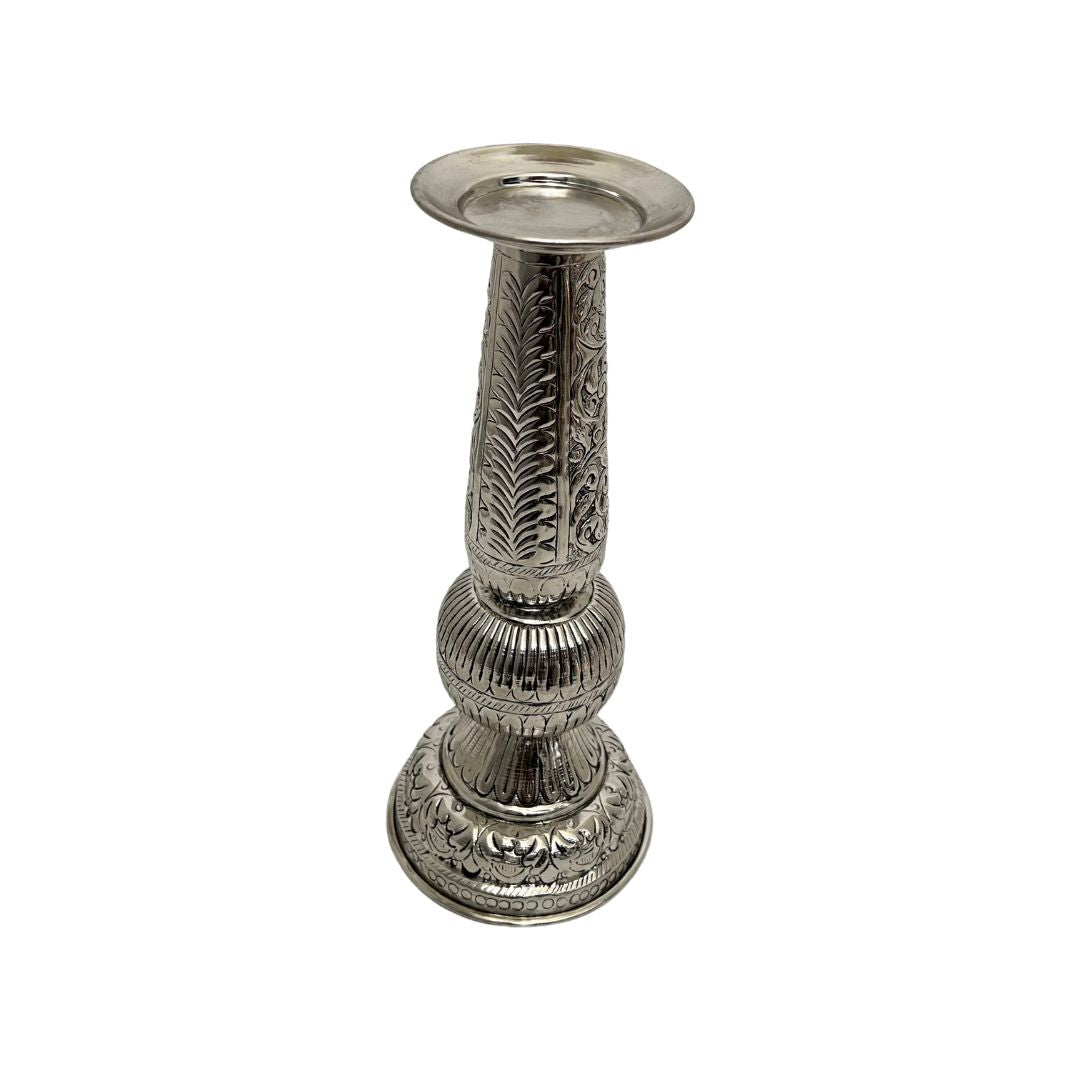 12-Inches Candle Holder Set | Antique Silver