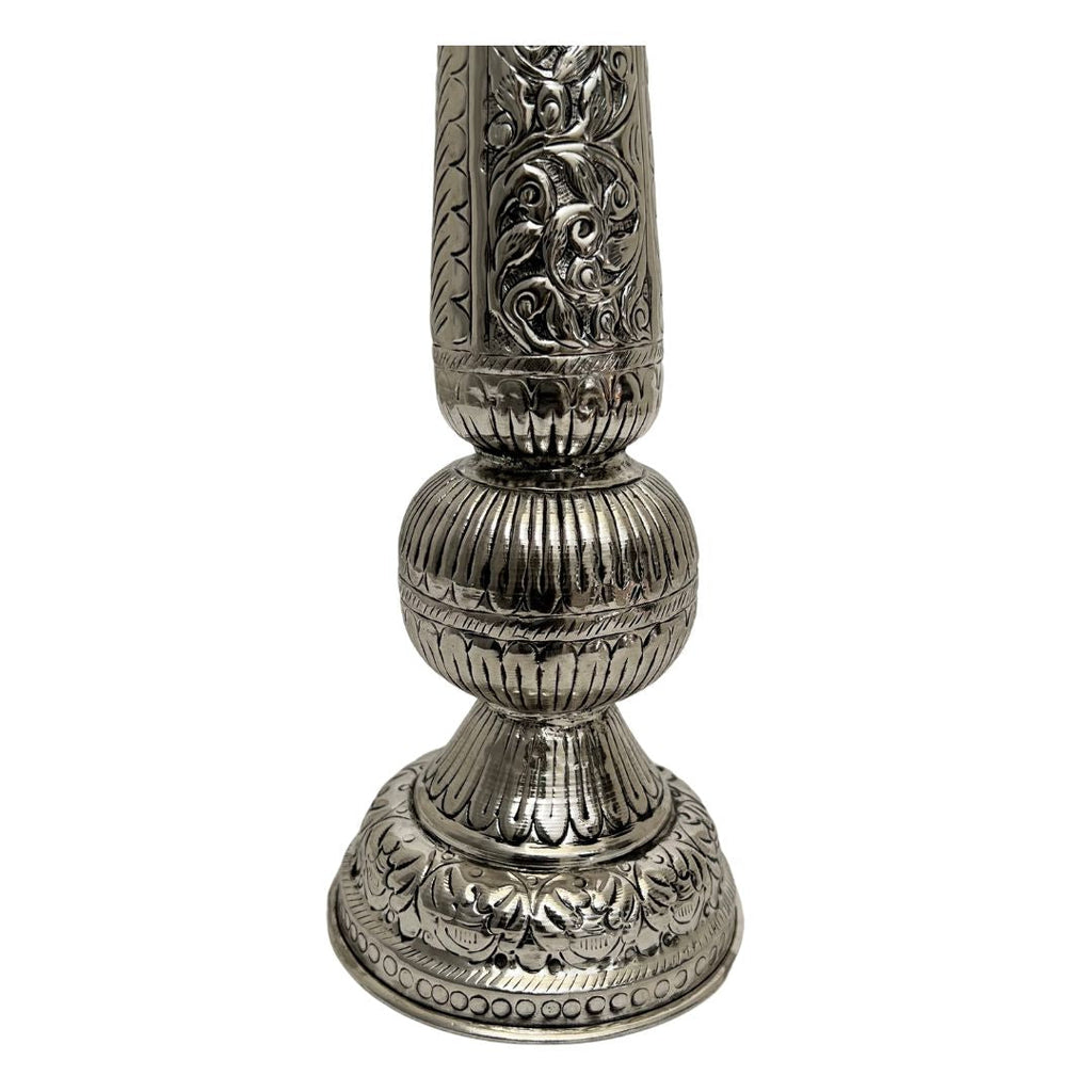 12-Inches Candle Holder Set | Antique Silver
