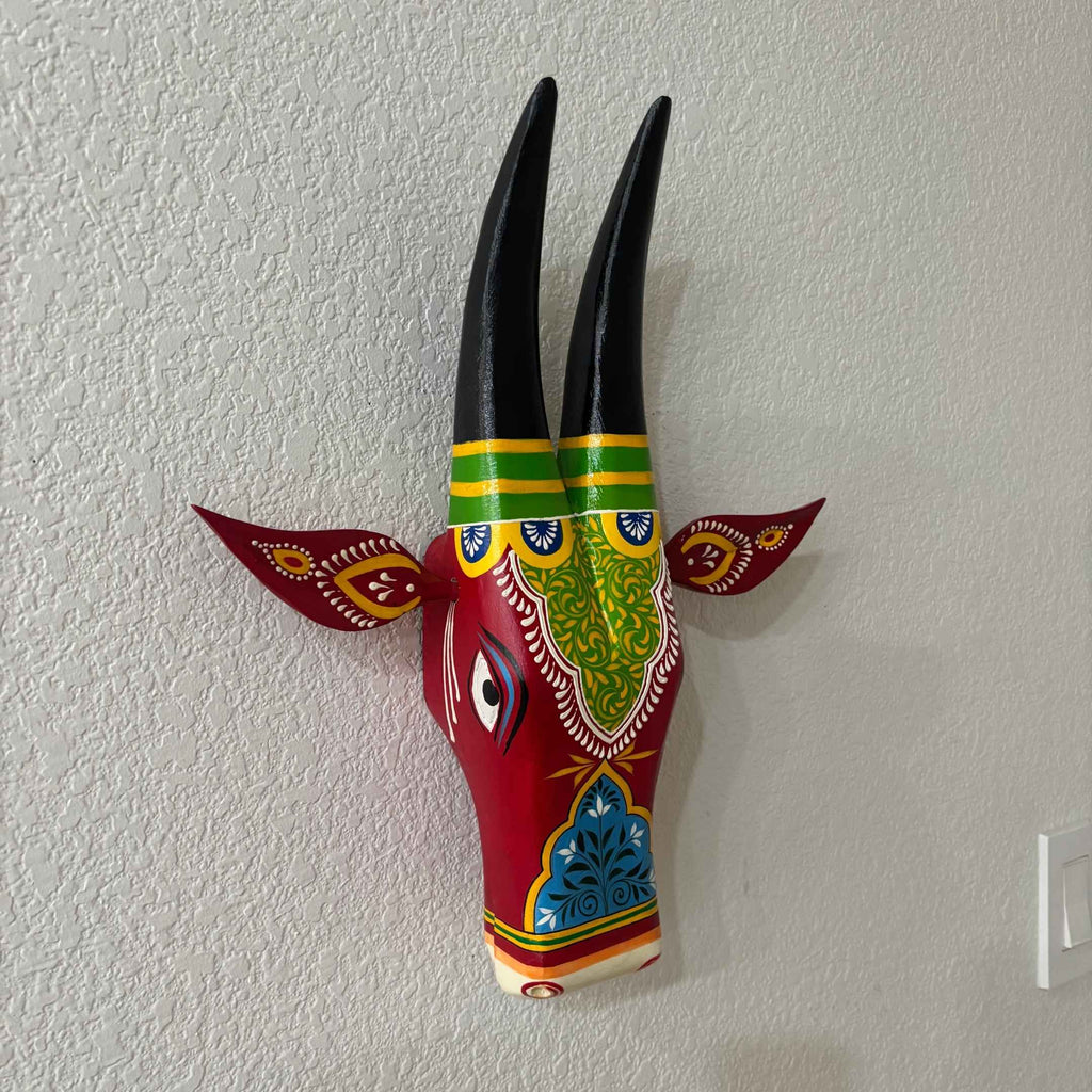 Nandi Cow Head Wall Art – 6 Deep Colours, Farmhouse Style