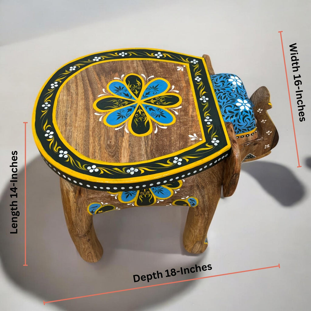 Elephant Stool Side Table - Natural Mango Wood, 3 Designs