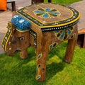 Elephant Stool Side Table - Natural Mango Wood, 3 Designs
