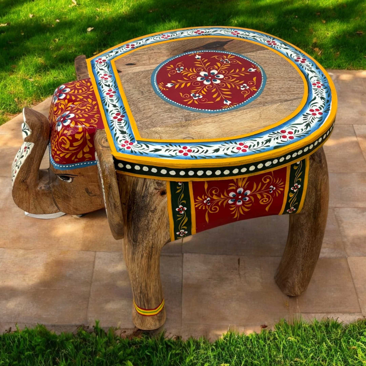 Elephant Stool Side Table - Natural Mango Wood, 3 Designs