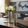 Flower Pot with Lid SET | Antique Silver