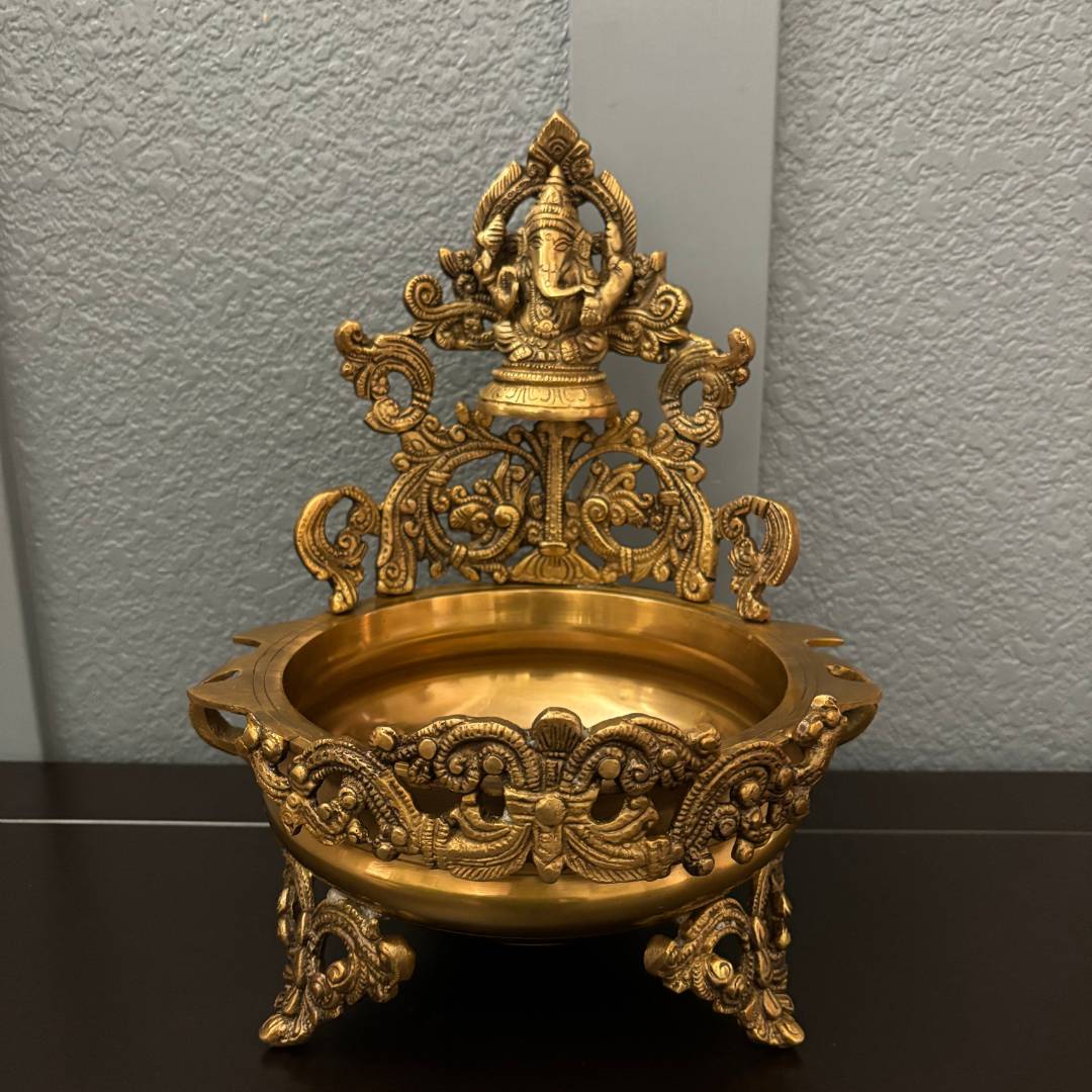 Elegant Brass Ganesha Urli - A Touch of Indian Brass Love