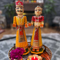 Isar Gangaur Dolls - Hand-Painted Wooden Pair, 6 Colours