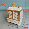 White and Gold Wall Hanging Pooja Mandir