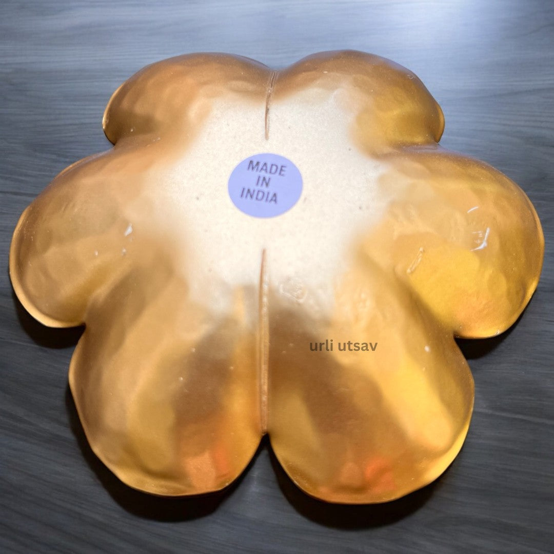 Gold Dhanteras T-Light Holder Set of 10 - Metal Diwali Diyas