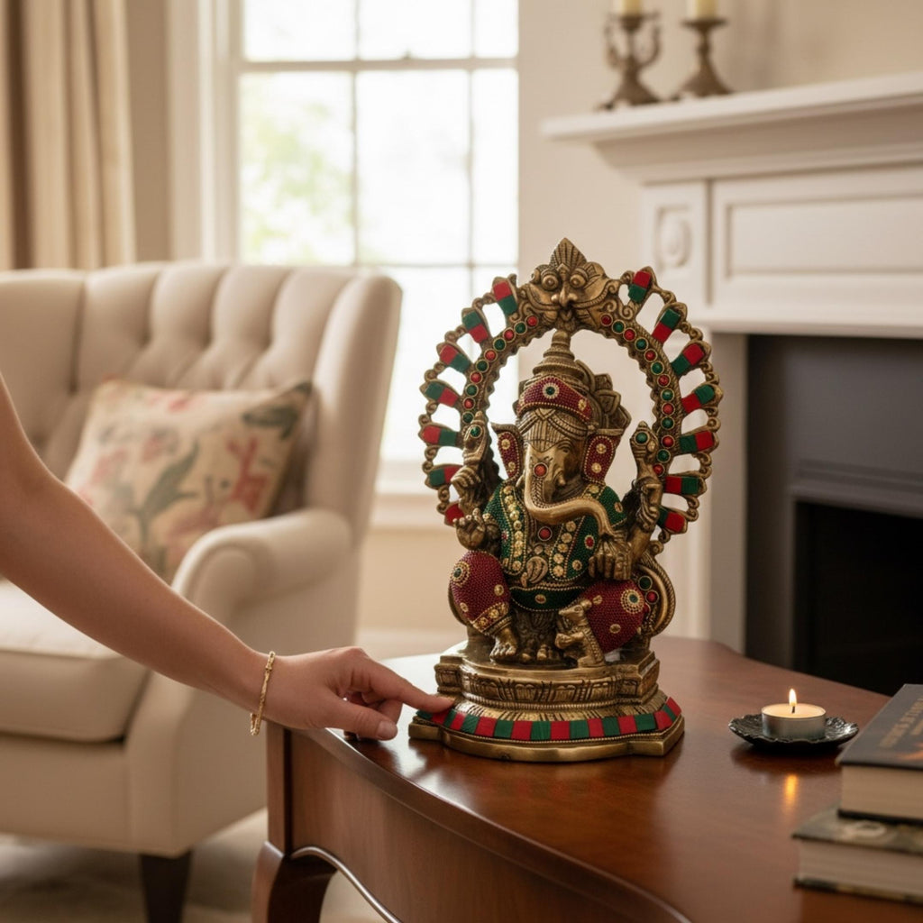 Brass Ganesha Statue – Large Handcrafted Ganesh Idol in 3 Designs
