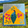 Peacock Lippan Wall Art – 24x24 Jharokha Panel with Mirror Work