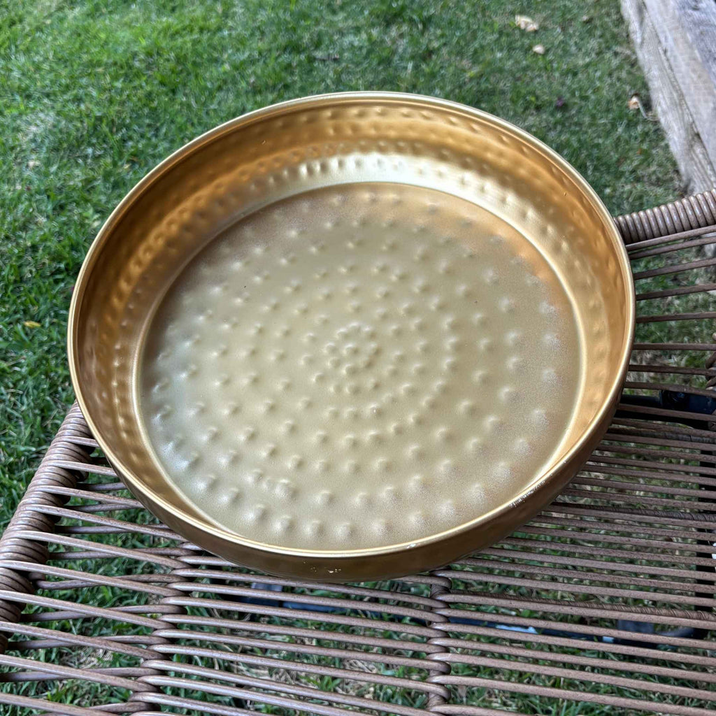Hammered Gold Urli Bowl – Elegant Indian Pooja & Wedding Centerpiece