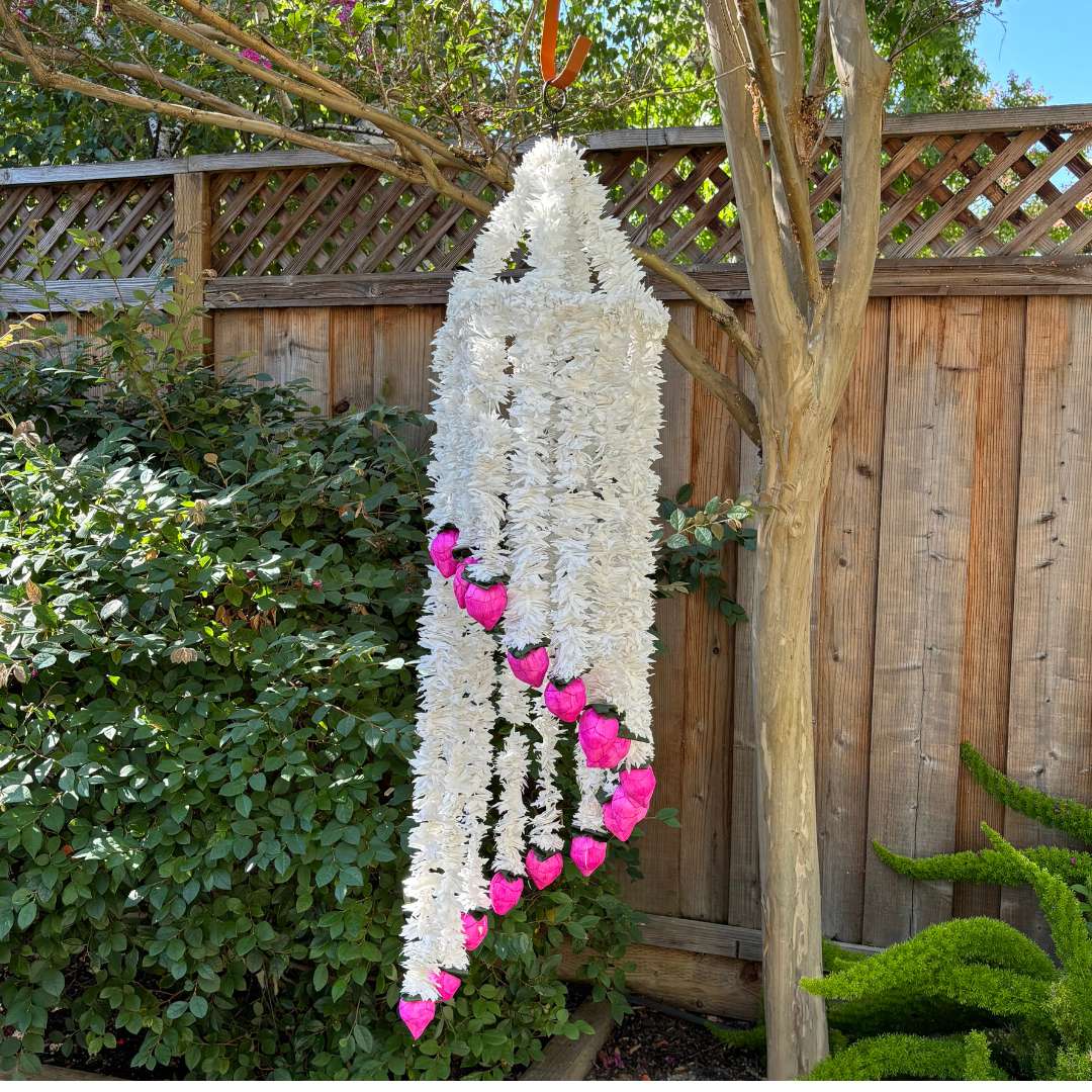 Jasmine Flower Chandelier Set of 3 - 4FT Hanging Floral Decor