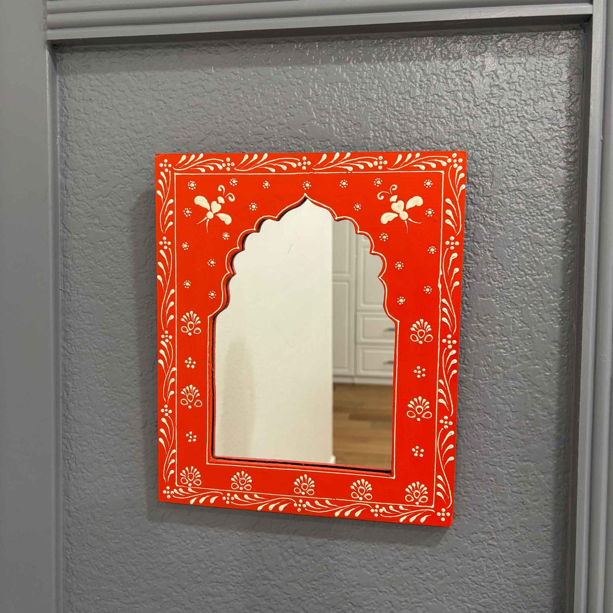 Hand-Painted Jharokha Mirror – 12x10 Inches, 8 Colours