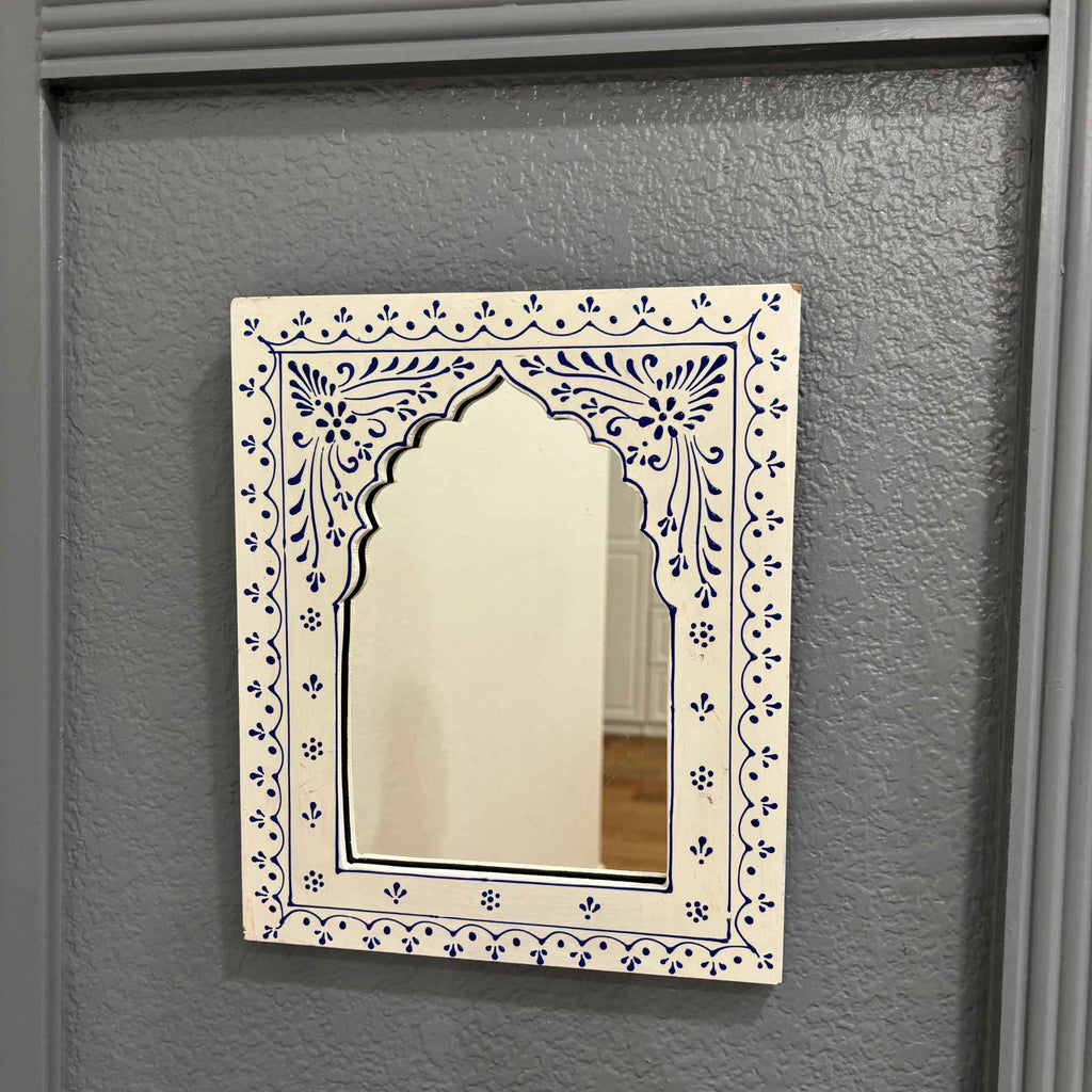 Hand-Painted Jharokha Mirror – 12x10 Inches, 8 Colours