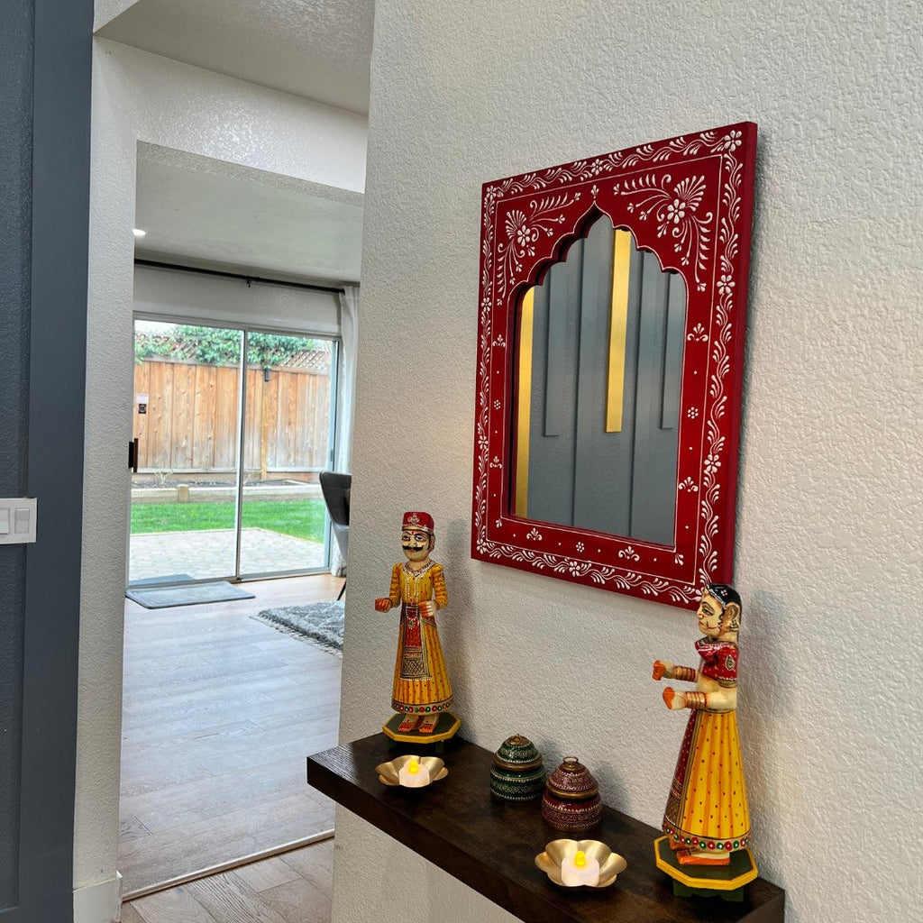 Large Jharokha Wall Mirror – 20x16 Inches, 7 Colours