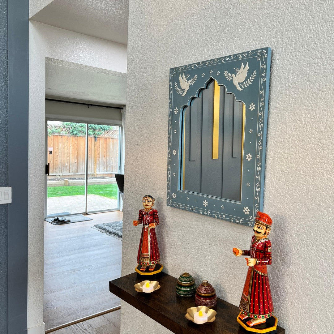 Large Jharokha Wall Mirror – 20x16 Inches, 7 Colours