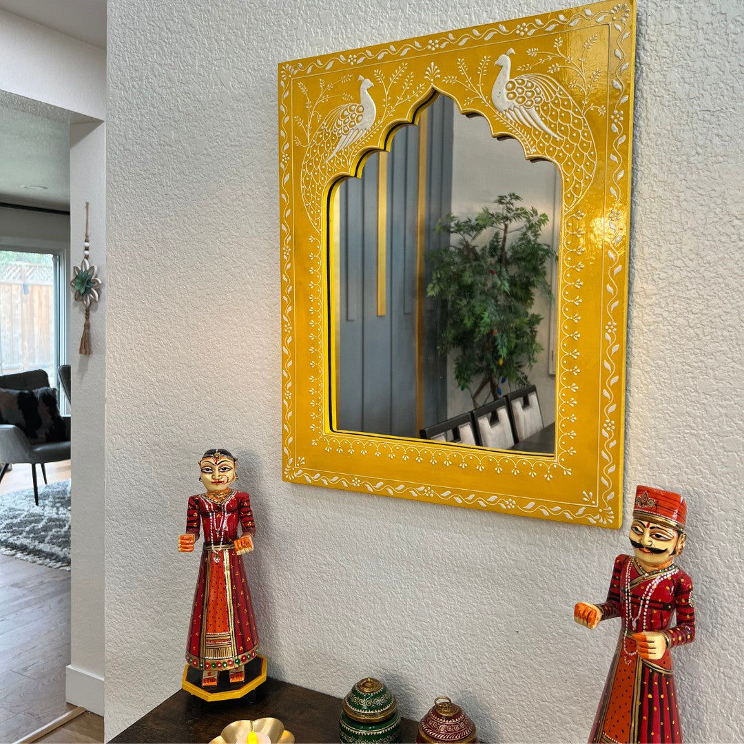 Large Jharokha Wall Mirror – 20x16 Inches, 7 Colours