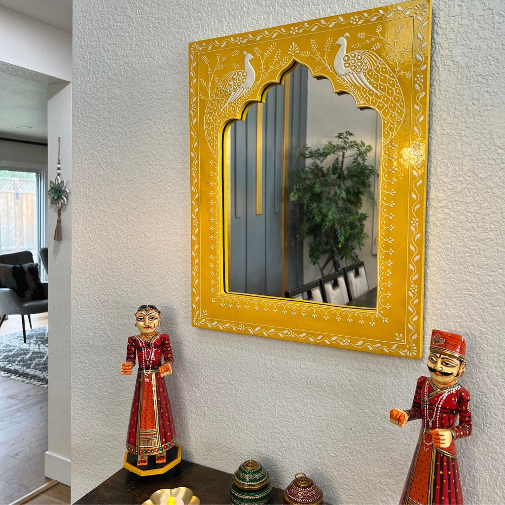 Large Jharokha Wall Mirror – 20x16 Inches, 7 Colours