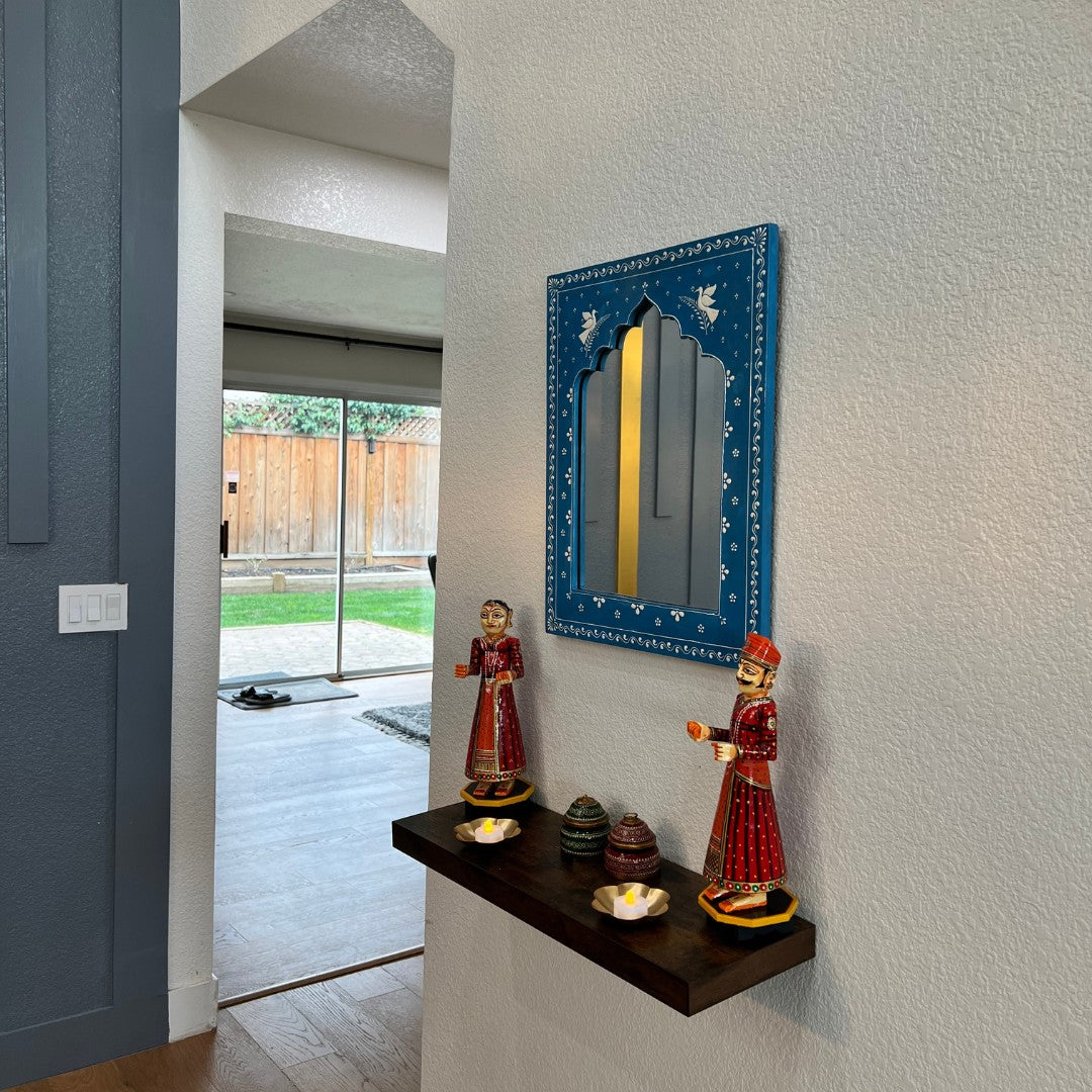 Large Jharokha Wall Mirror – 20x16 Inches, 7 Colours